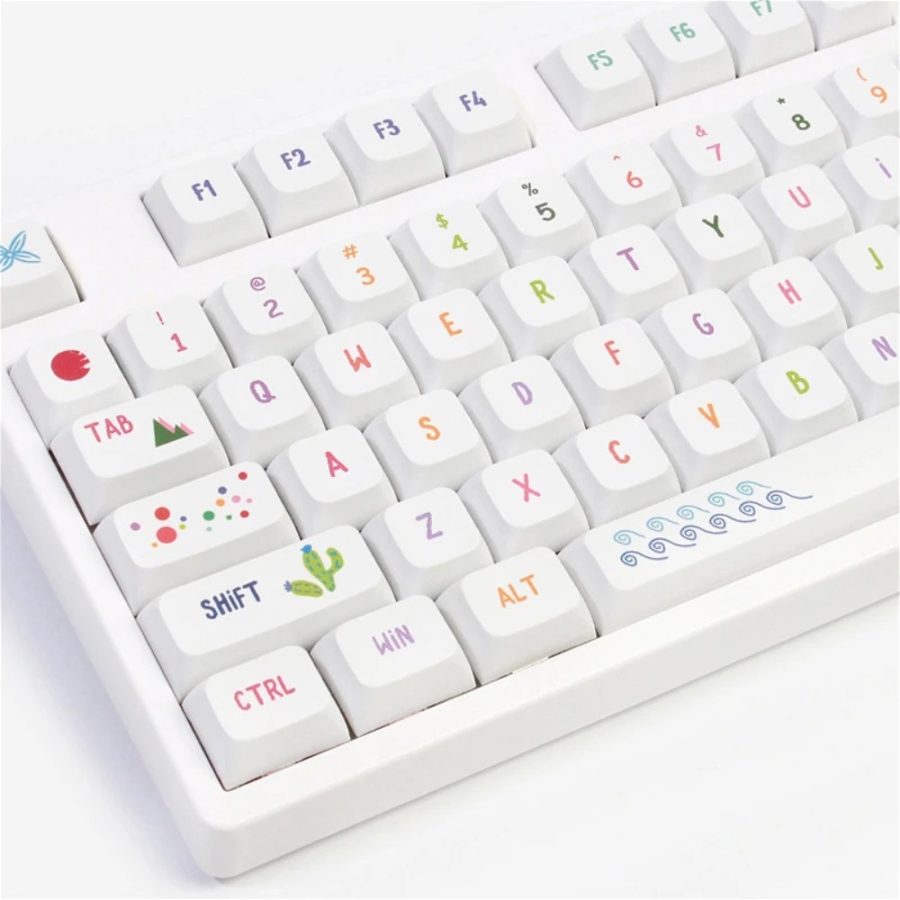 Gaming Keyboard Tkl - Keycap Seni Musim Panas Yang Cerah
