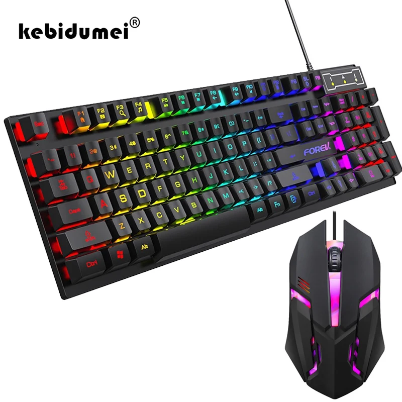 Gaming Keyboard And Mouse For Xbox - 104 Tombol Keyboard Mekanik Backlit Berkabel