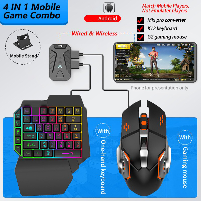 Gaming Keyboard And Mouse Converter For Mobile - Kit Keyboard dan Mouse Gaming Mobile