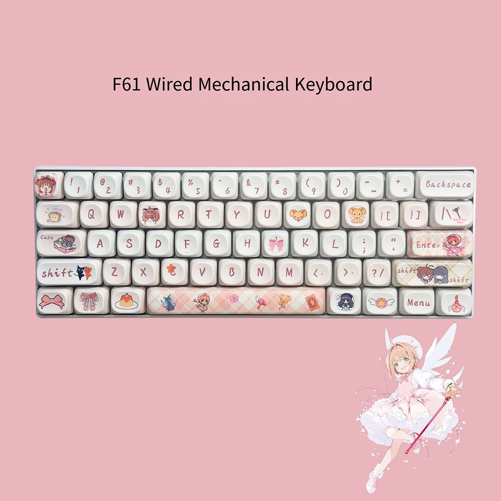 Keyboard Gaming Blue Switch - Cardcaptor Sakura 61 Tombol Keyboard Mekanis
