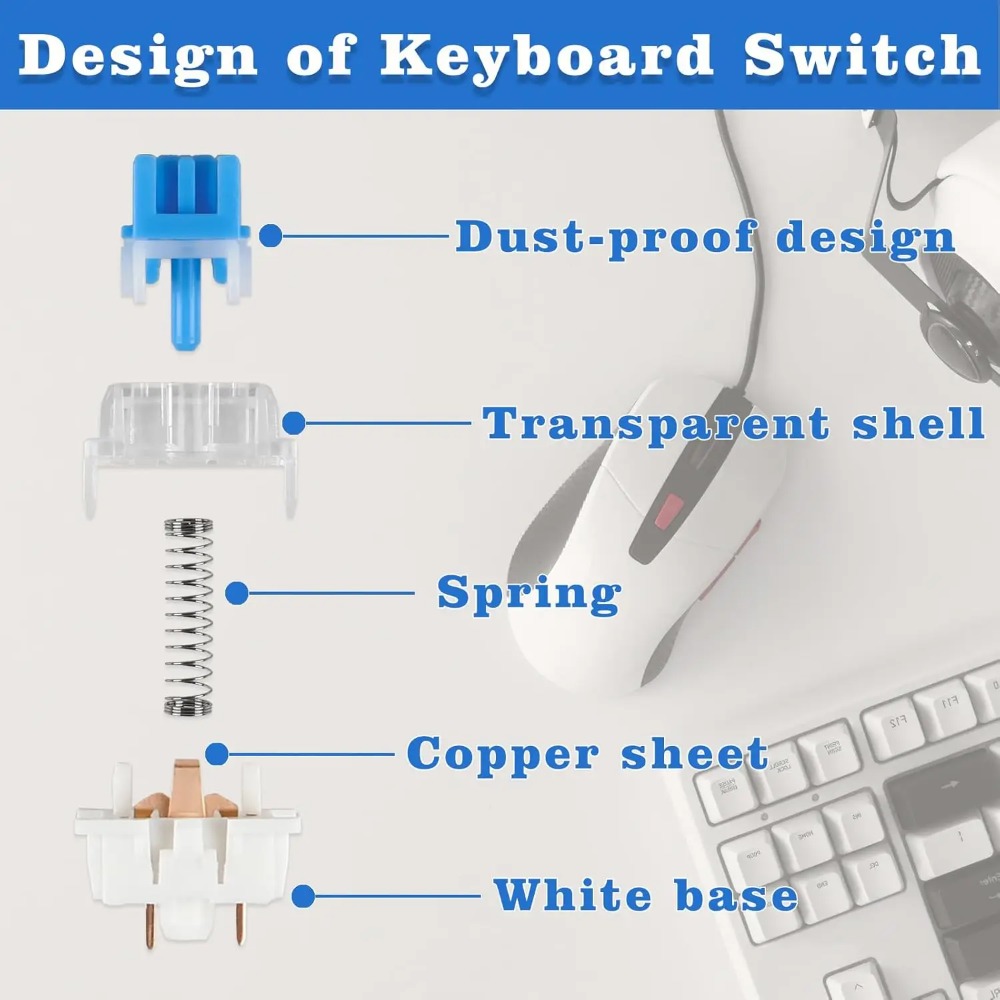 1-150 Buah 3 Pin DIY Sakelar K - Keyboard Gaming Blue Switch ulasan dan harga