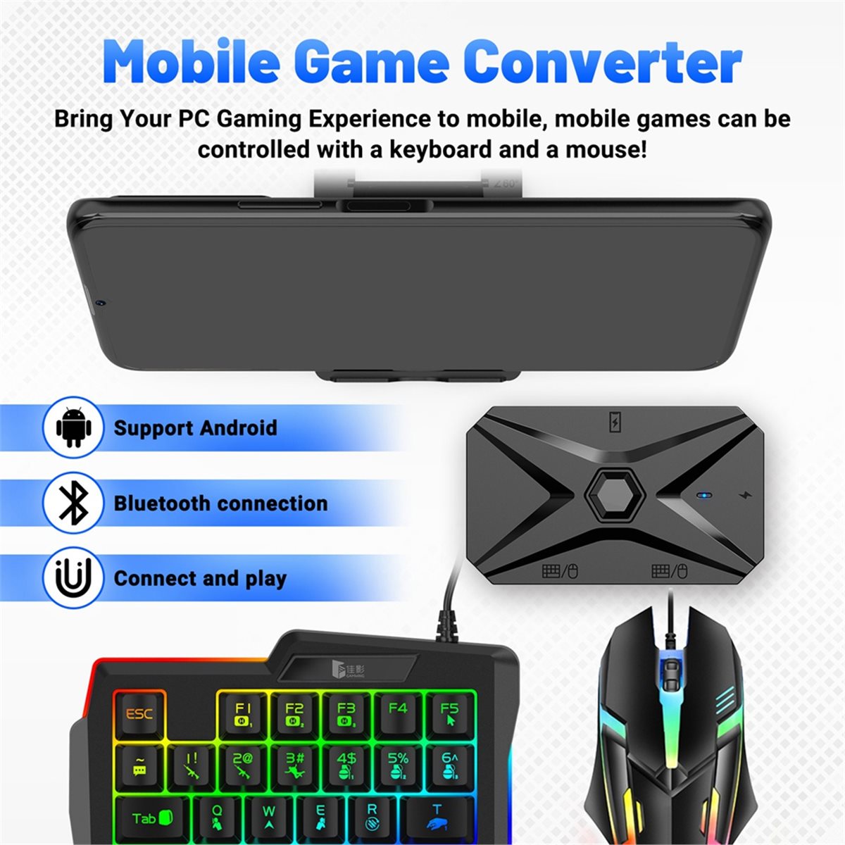 Kit Konverter Game Seluler ABG - Gaming Keyboard And Mouse Converter For Mobile ulasan dan harga