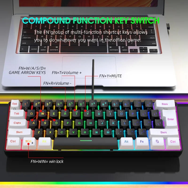 Keyboard dan Mouse 60% Combo K - Gaming Keyboard And Mouse For Xbox ulasan dan harga