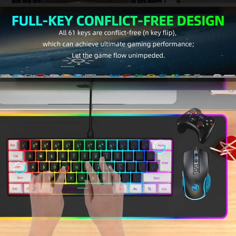 Keyboard dan Mouse 60% Combo K - Gaming Keyboard And Mouse For Xbox ulasan dan harga