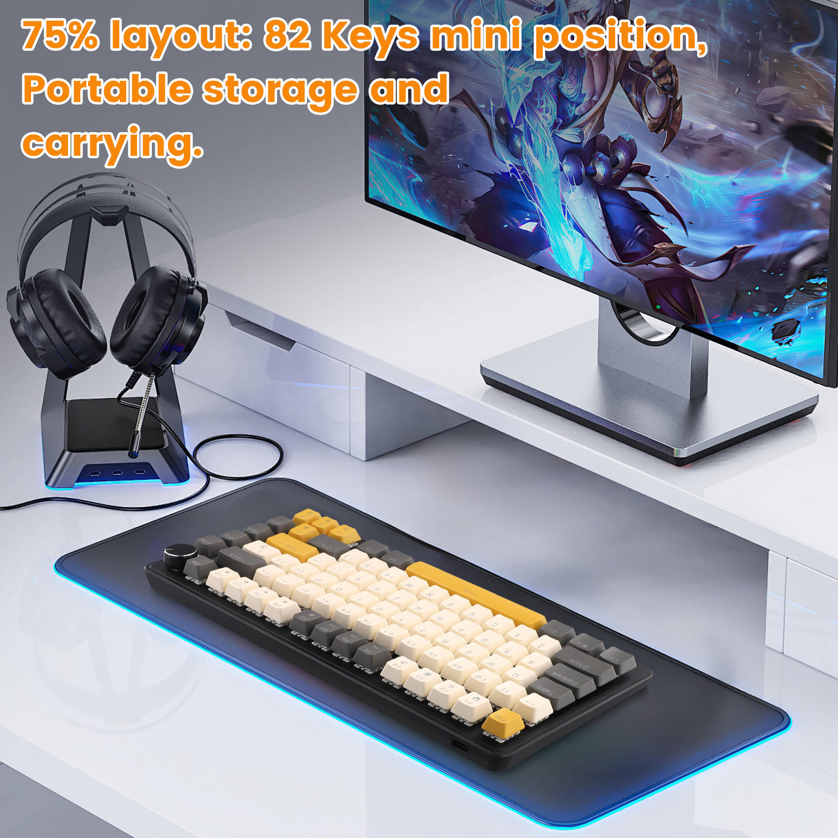 Keyboard Gaming K82 dengan Ken - Keyboard Gaming Blue Switch ulasan dan harga