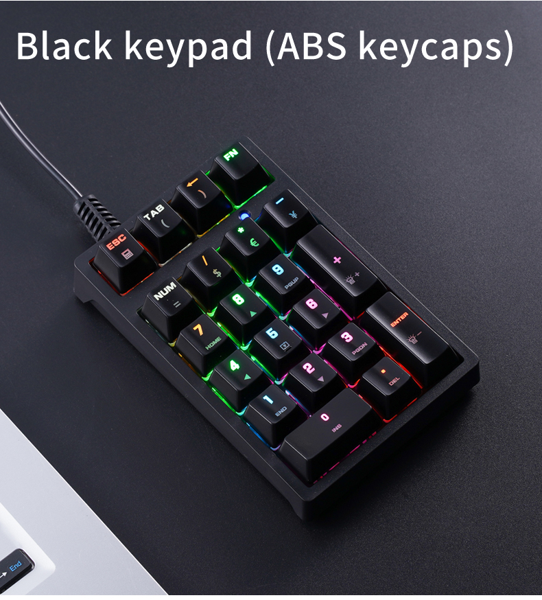 T21 Mini Number Keypad RGB Bac - Keyboard Gaming Blue Switch ulasan dan harga