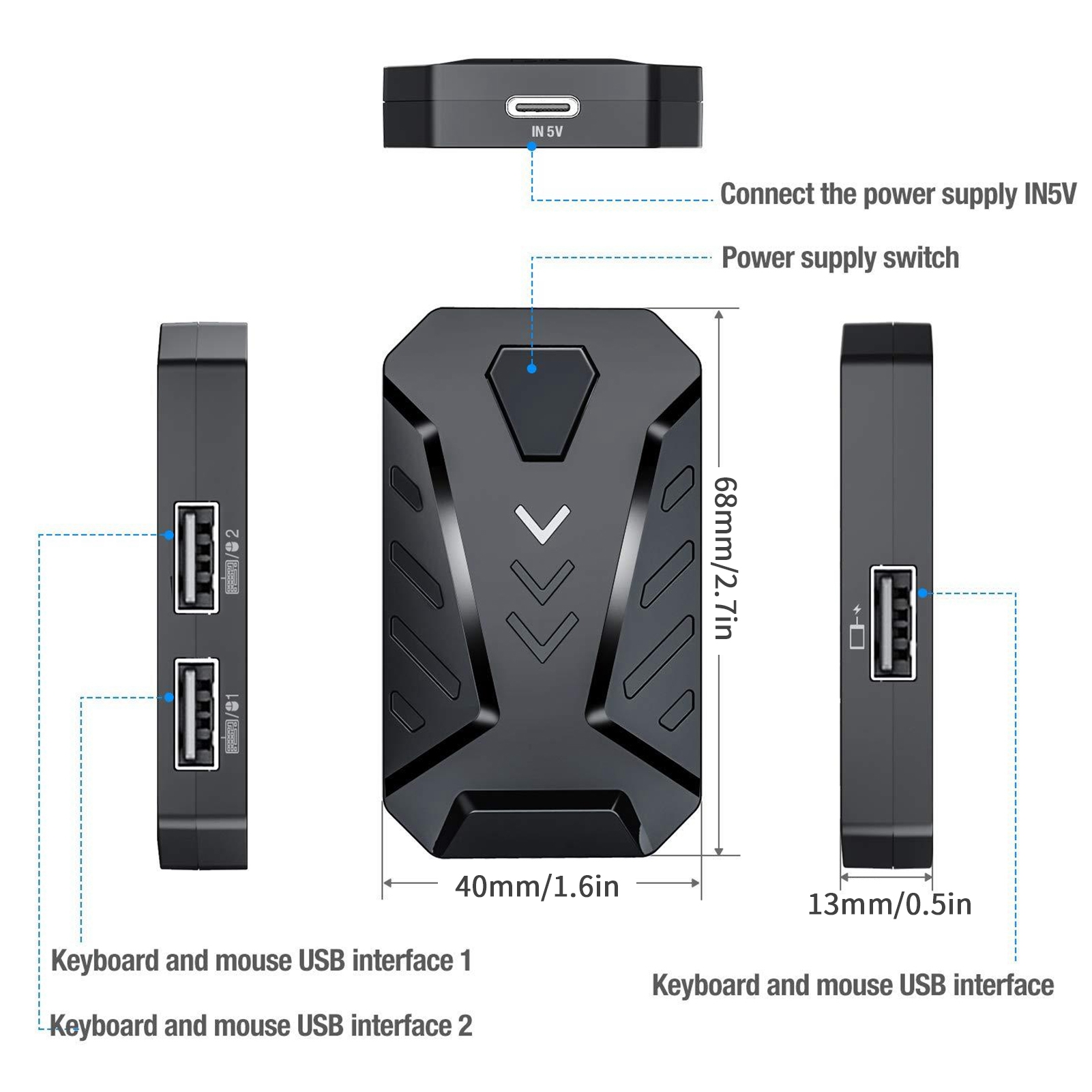 Adaptor Konverter Mouse Keyboa - Gaming Keyboard And Mouse Converter For Mobile ulasan dan harga