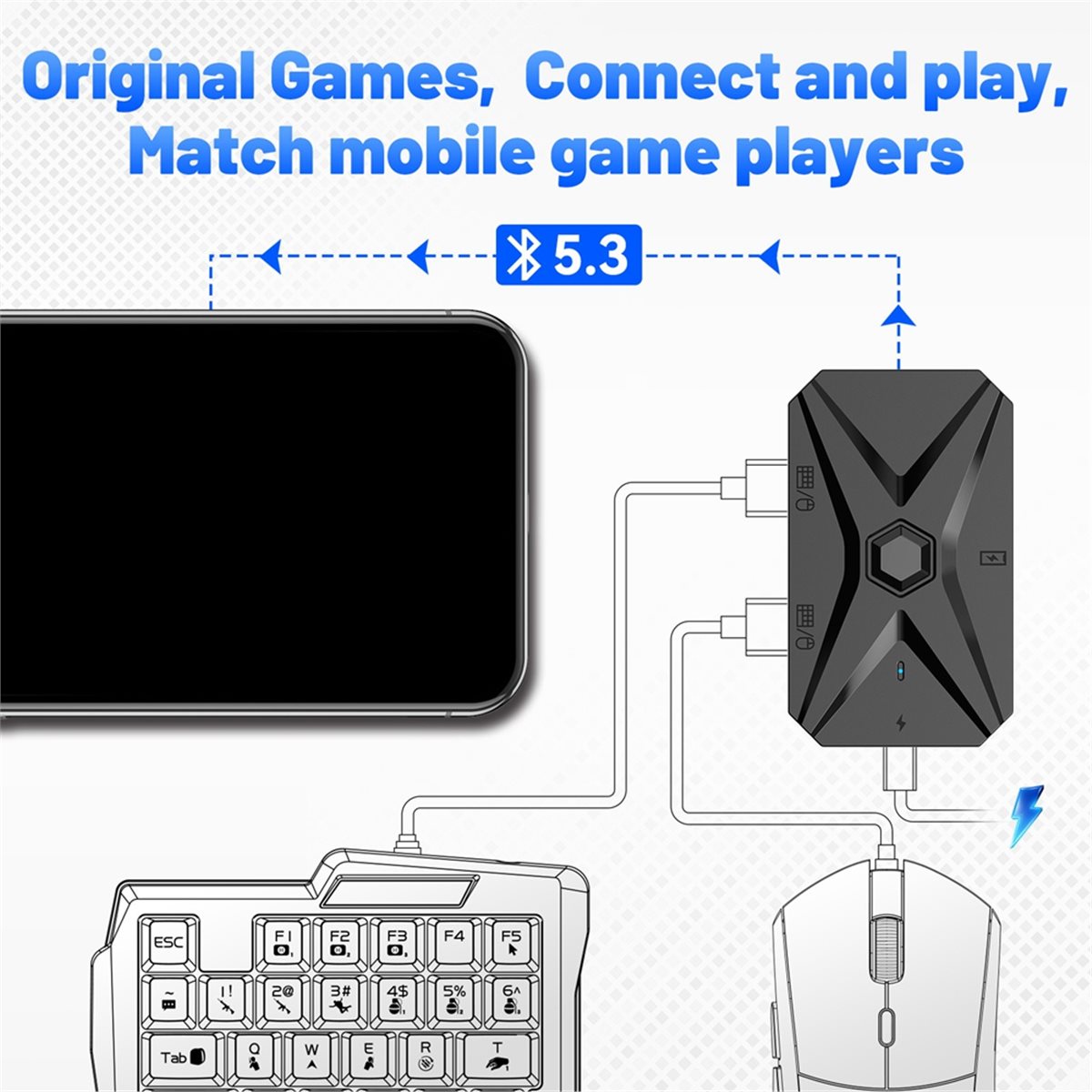 # 48Y (Hitam) Kit Konverter Ga - Gaming Keyboard And Mouse Converter For Mobile ulasan dan harga
