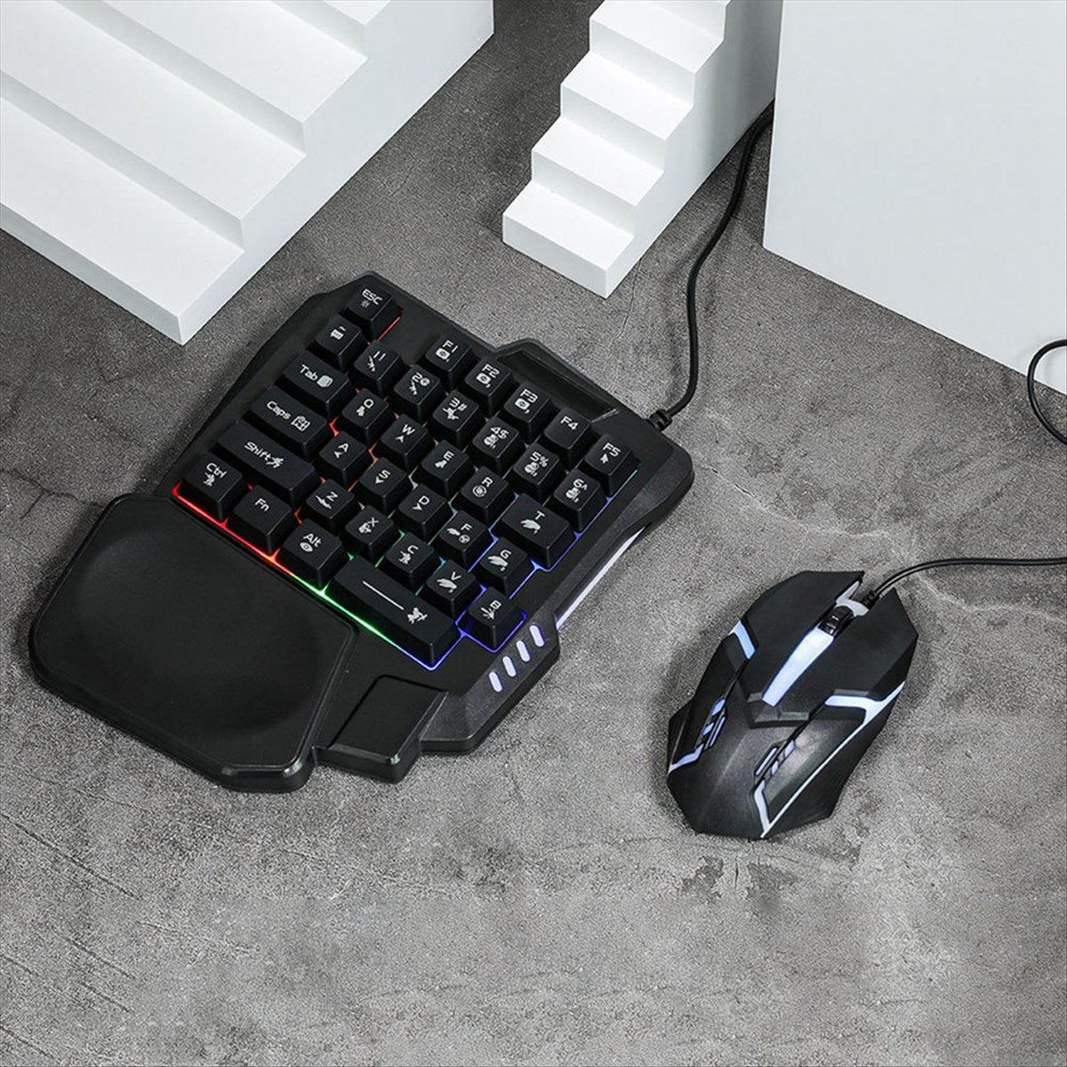 ★ ▲   35Key Ergonomics RGB Gam - Gaming Keyboard And Mouse Converter For Mobile ulasan dan harga