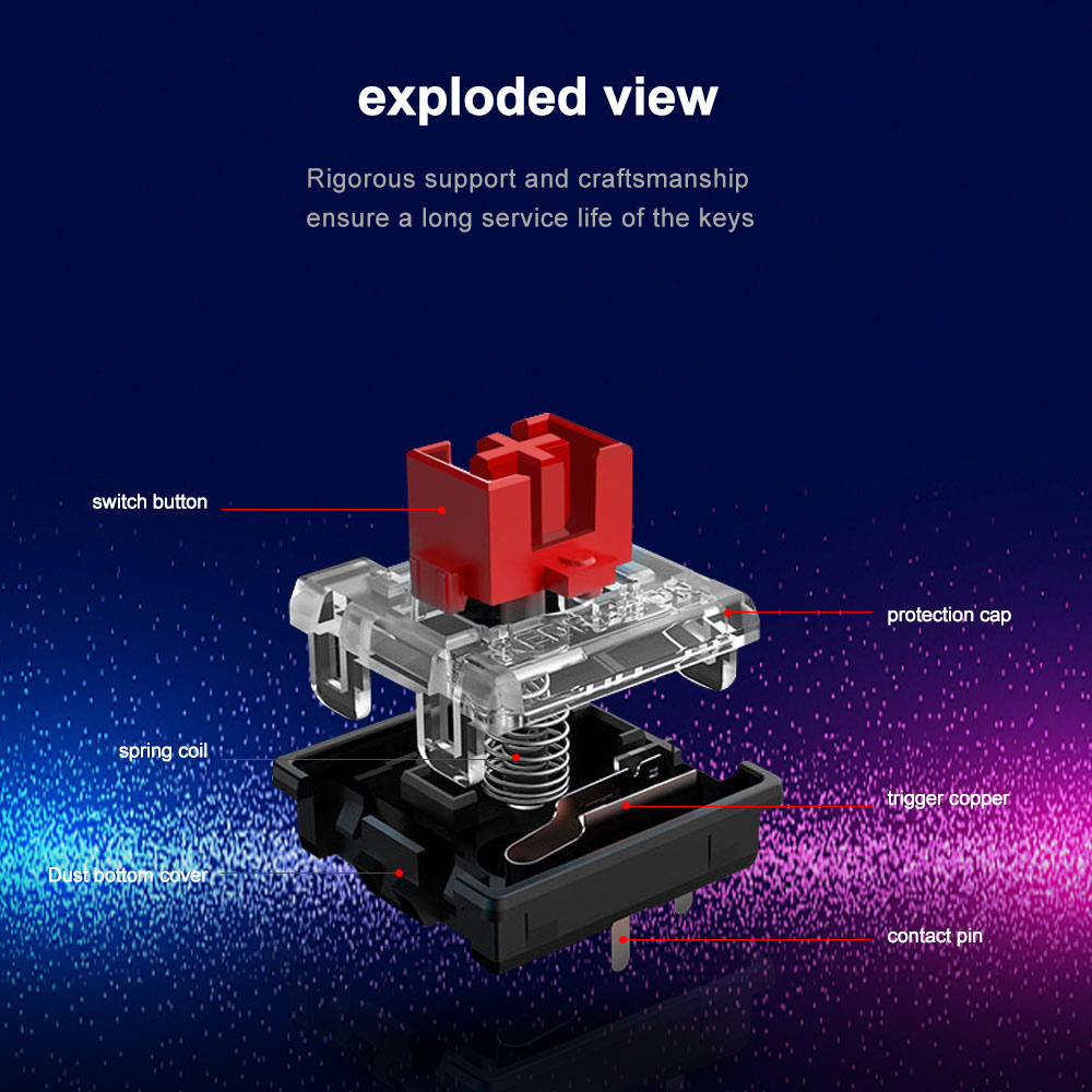 REDRAGON SMD RGB MX Low Profil - Keyboard Gaming Blue Switch ulasan dan harga