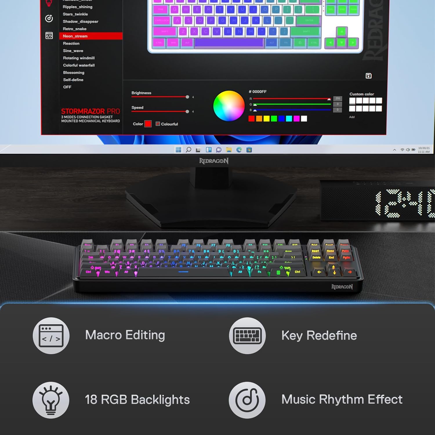 Redragon Keyboard peredam kebi - Gaming Keyboard No Noise ulasan dan harga